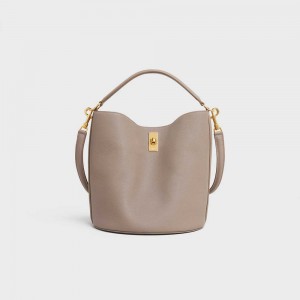 16 Celine Bucket Bag In Supple Grained Calfskin Siva | CL-593257