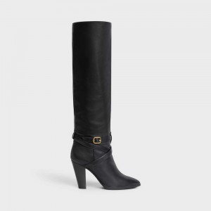 Cizmy Celine High Slouchy Prackou Wiltern In Calfskin Čierne | CL-592517