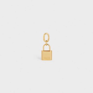 Drobný Kožený Tovar Celine Padlock Charm In Brass Zlate | CL-592921