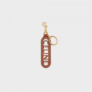 Drobný Kožený Tovar Celine Perforated Keyring Charm In Smooth Calfskin Hnede | CL-592899