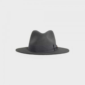 Klobuk Celine Fedora In Felt Tmavo Siva | CL-592340