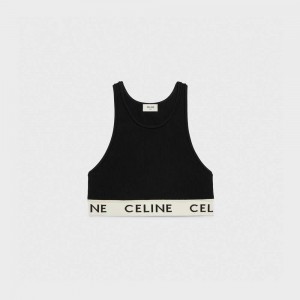 Mikiny Celine Sports Bra In Atletická Knit Čierne Krém | CL-592808