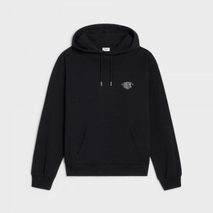 Mikiny Celine Wiltern Hoodie In Bavlnene Fleece Čierne Biele | CL-592802