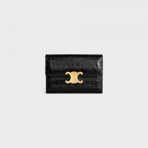 Mini Tašky Celine Clutch Soir Triomphe In Niloticus Crocodile Čierne | CL-593020