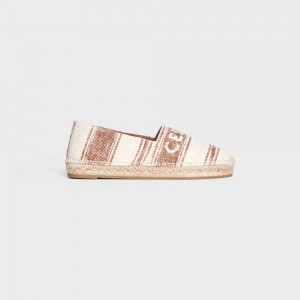 Mokasiny Celine Balerinky Espadrille With Celine Signature In Platene Béžové Hnede | CL-592539