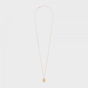 Nahrdelniky Celine Triomphe Folk Pearl In Brass With Gold Finish And Resin Pearls Zlate Biele | CL-592257