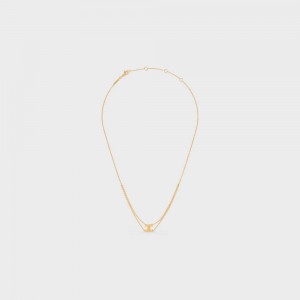 Nahrdelniky Celine Triomphe Suspended In Brass With Gold Finish Zlate | CL-592247