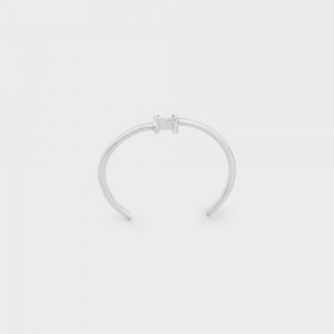 Naramky Celine Triomphe Asymmetric Cuff In Brass With Rhodium Finish Strieborne | CL-592200