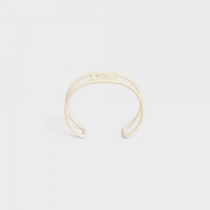 Naramky Celine Triomphe Cuff In Varnished Brass Biele | CL-592218