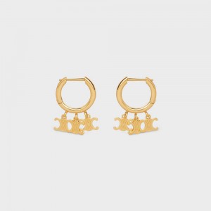 Nausnice Celine Triomphe Trio Hoops In Brass With Gold Finish Zlate | CL-592307