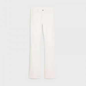 Nohavice Celine Dylan Flared Jeans In Optic Wash Denim Biele Modre Svetlomodrá | CL-592047