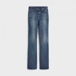 Nohavice Celine Serge Flare Jeans In Dark Union Wash Denim Tmavo Modre Svetlomodrá | CL-592724