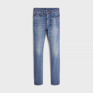 Nohavice Celine Vychudnutý Jeans In Vintage Union Wash Denim Modre Svetlomodrá | CL-592058