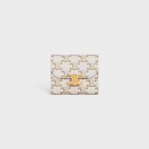 Penazenky Celine Small Triomphe In Triomphe Platene Biele Hnede | CL-592978