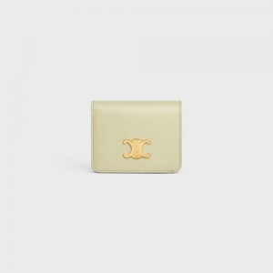 Penazenky Celine Triomphe Compact In Shiny Calfskin Zelene | CL-592966