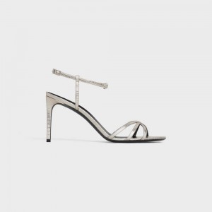 Sandale Celine Soir In Lizard Stamped Metalized Calfskin Strieborne | CL-592597