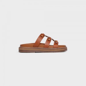 Sandale Celine Tippi Slides In Calfskin - Vegetal Tanning Hnede | CL-592580