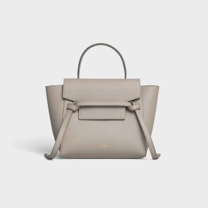 Taška Na Opasok Celine Nano In Grained Calfskin Svetlo Siva Hnede | CL-593058