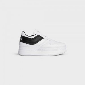 Tenisky Celine Block Sneakers With Wedge Outsole In Calfskin Biele Čierne | CL-592546