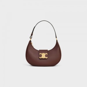 Triomphe Celine Ava Soft Bag In Smooth Calfskin Hnede | CL-593173