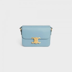 Triomphe Celine Teen Bag In Shiny Calfskin Modre | CL-593201