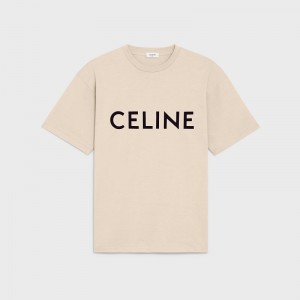 T-shirt Celine Loose In Bavlnene Jersey Siva Béžové Čierne | CL-592138