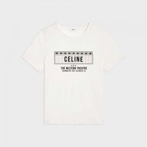 T-shirt Celine Wiltern In Bavlnene Jersey Biele Čierne | CL-592773