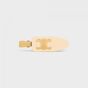 Vlasové Doplnky Celine Triomphe Balerinky Hair Clip In Vanilla Acetate And Brass With Gold Finish And Steel Svetlo Žlté Zlate | CL-592323