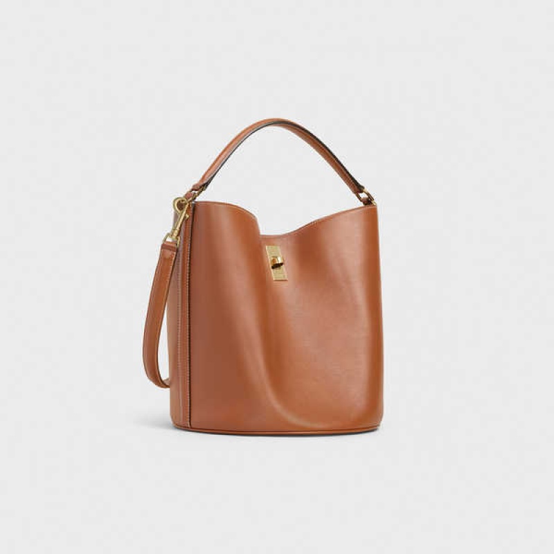 16 Celine Bucket Bag In Smooth Calfskin Hnede | CL-593256