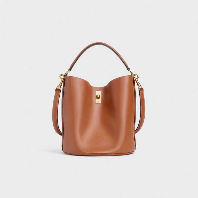 16 Celine Bucket Bag In Smooth Calfskin Hnede | CL-593256