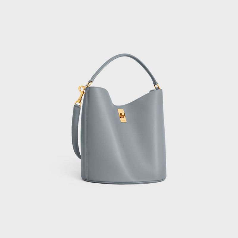 16 Celine Bucket Bag In Smooth Calfskin Modre Siva | CL-593255