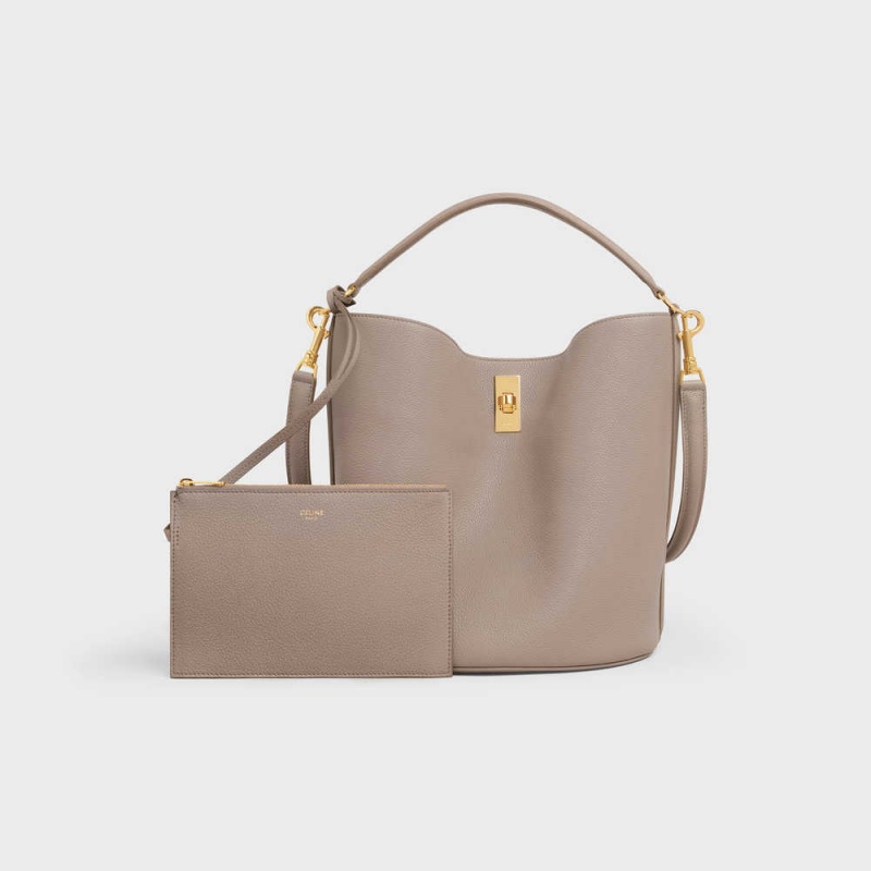 16 Celine Bucket Bag In Supple Grained Calfskin Siva | CL-593257