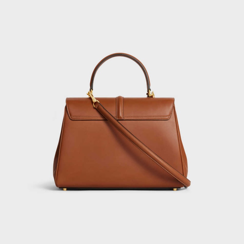 16 Celine Classique Bag In Natural Calfskin Hnede | CL-593282