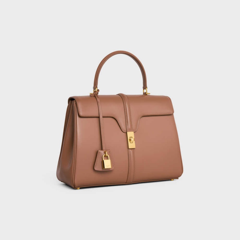 16 Celine Classique Bag In Satinated Calfskin Hnede | CL-593281