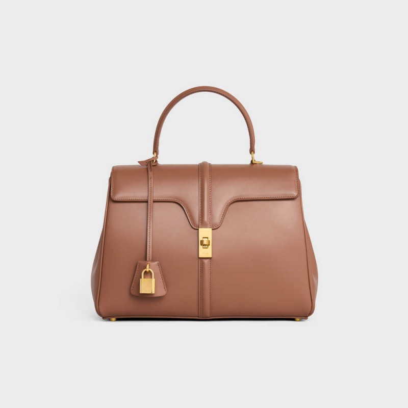 16 Celine Classique Bag In Satinated Calfskin Hnede | CL-593281