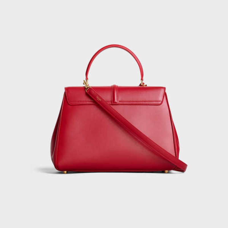 16 Celine Classique Bag In Satinated Calfskin Červené | CL-593280