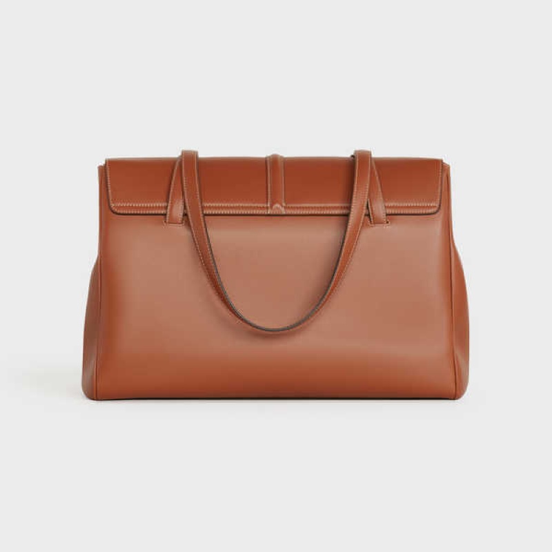 16 Celine Large Soft Bag In Smooth Calfskin Hnede | CL-593266