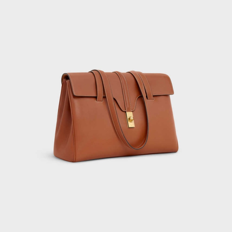 16 Celine Medium Soft Bag In Smooth Calfskin Hnede | CL-593264