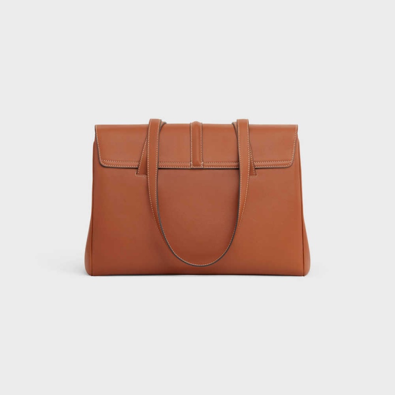 16 Celine Medium Soft Bag In Smooth Calfskin Hnede | CL-593264