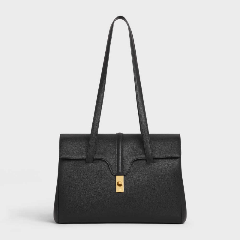 16 Celine Medium Soft Bag In Supple Grained Calfskin Čierne | CL-593263