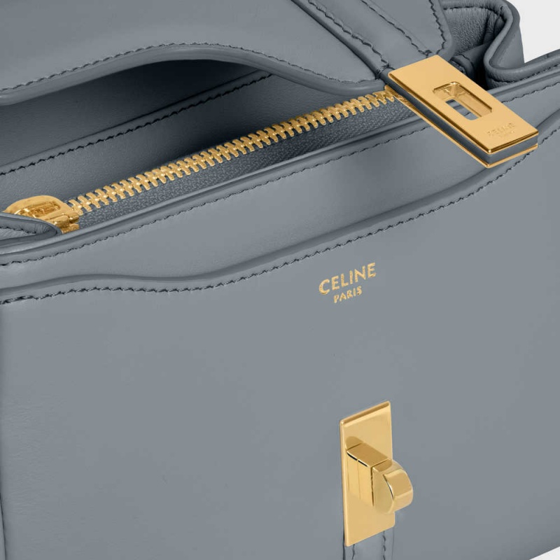 16 Celine Mini In Satinated Calfskin Modre Siva | CL-593269