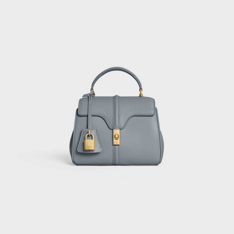 16 Celine Mini In Satinated Calfskin Modre Siva | CL-593269