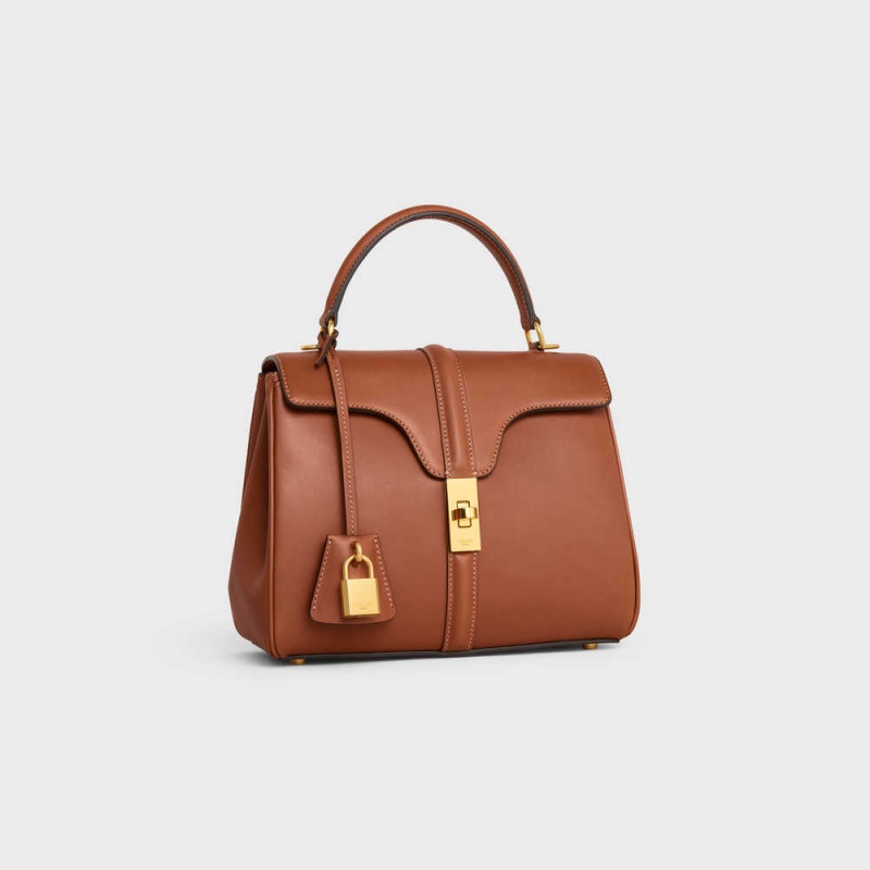 16 Celine Small Bag In Natural Calfskin Hnede | CL-593276