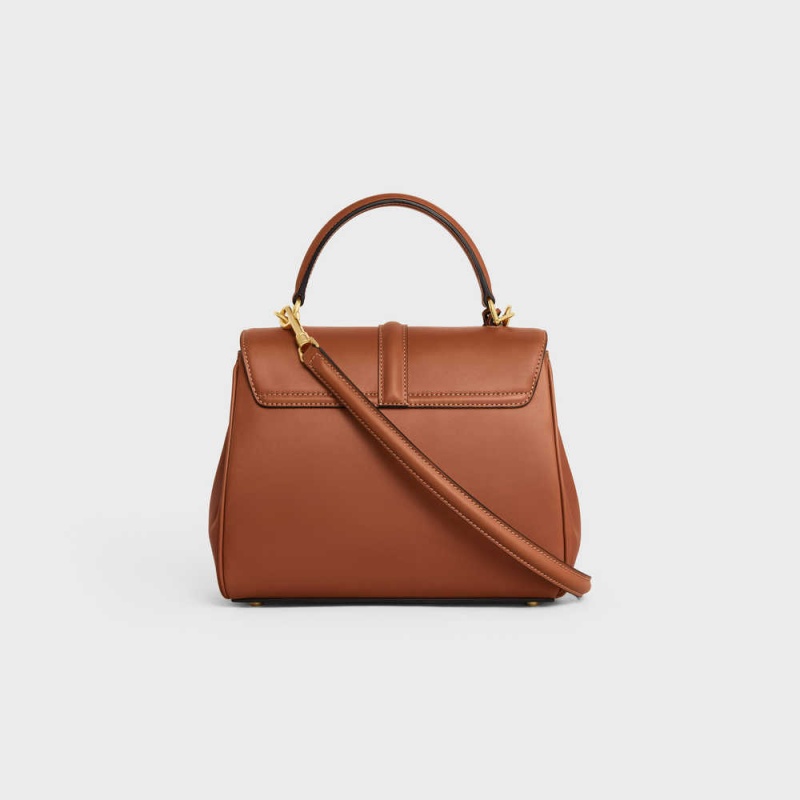 16 Celine Small Bag In Natural Calfskin Hnede | CL-593276