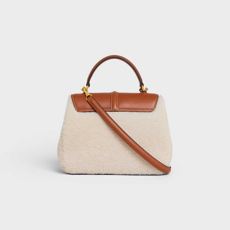 16 Celine Small Bag In Shearling And Natural Calfskin Béžové Hnede | CL-593277