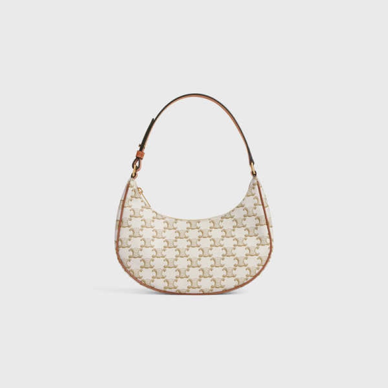 Ava Celine Bag In Triomphe Platene And Calfskin Biele | CL-593104