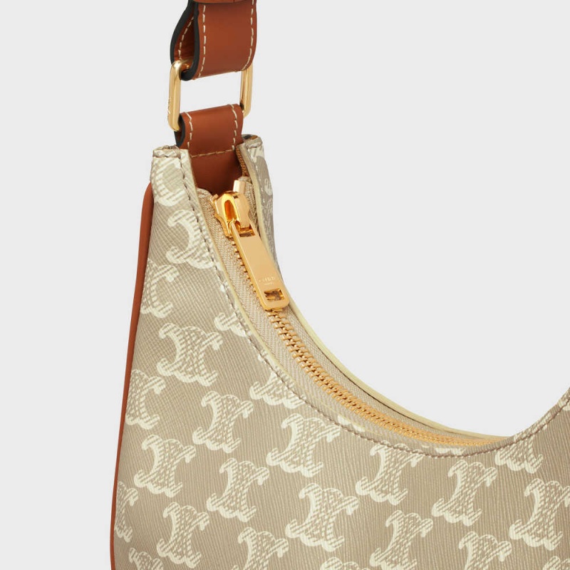 Ava Celine Bag In Triomphe Platene And Calfskin Béžové | CL-593103