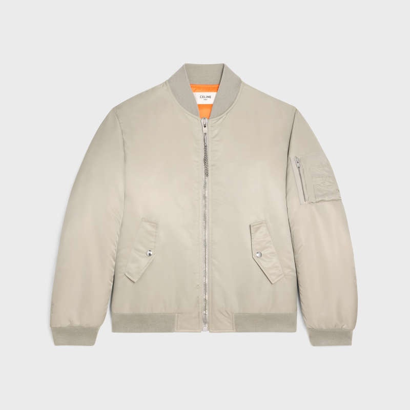 Blousons Celine Bomber In Nylon Twill Svetlo Siva | CL-591959