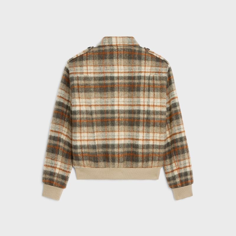 Blousons Celine Loose Teddy In Brushed Checked Tweed Viacfarebný | CL-591940