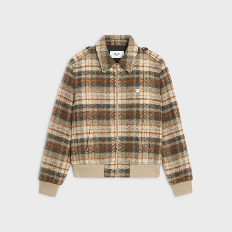 Blousons Celine Loose Teddy In Brushed Checked Tweed Viacfarebný | CL-591940